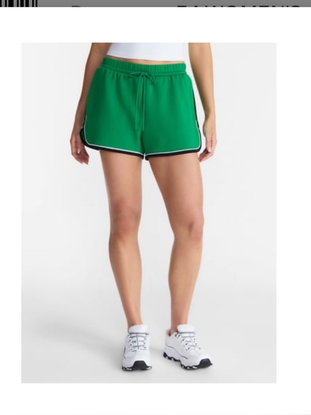 Avia Green Athletic Drawstring Shorts with Contrast Trim